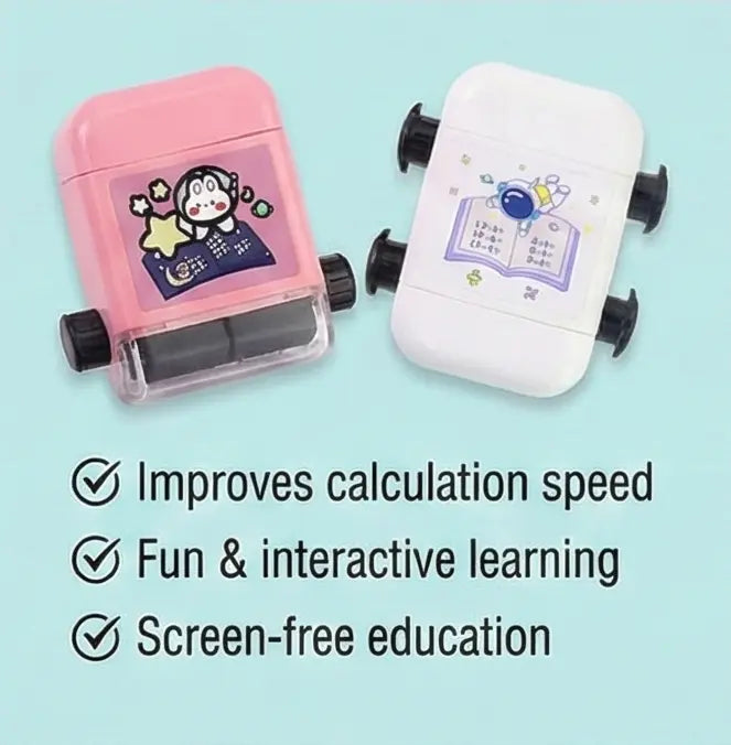 Kids Complete Math Learning Roller Stamp Combo (Addition, Subtraction, Multiplication & Division) 2pc