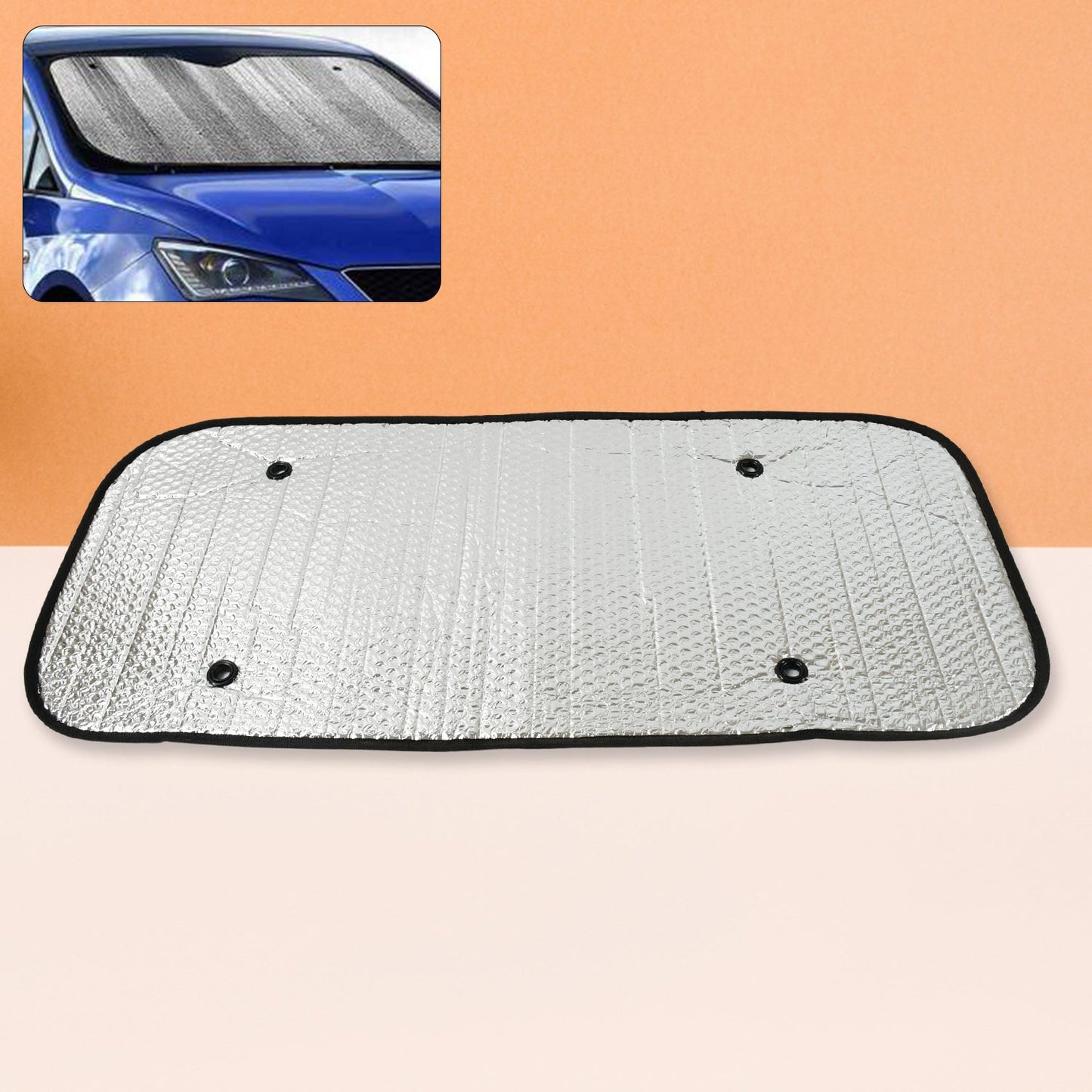 Car Windshield Sun Shade, Blocks UV Rays Sun Visor Protector, Keeps Your Vehicle Cool Sunshade for Cars, SUVs, Trucks, and Vans (107×45 Cm)