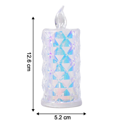 Crystal-designed flameless LED candle lit with changing colors