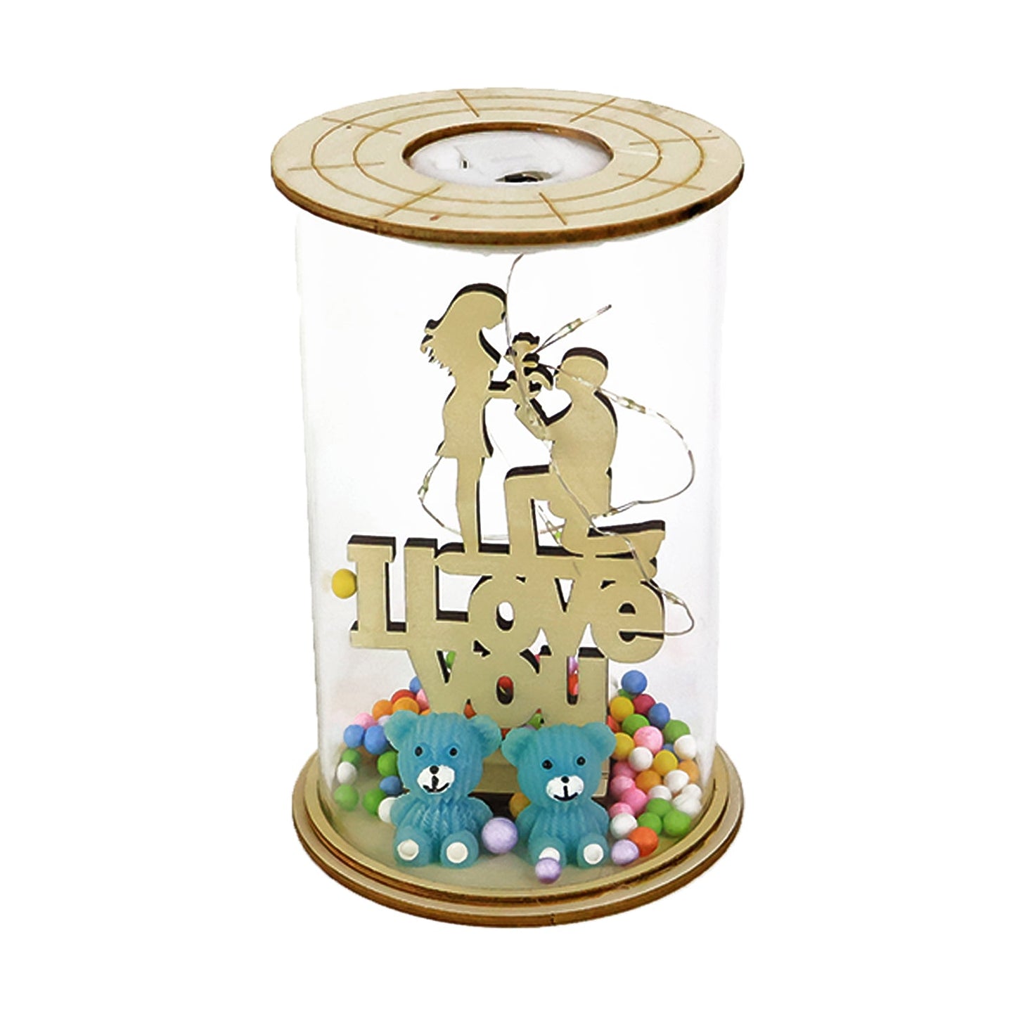 Night-time view of Love You LED decorative light with soothing glow