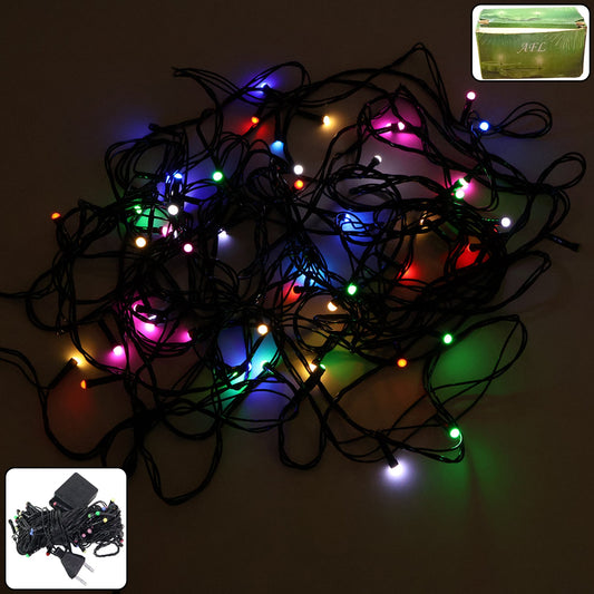 Multicolor LED string fairy lights creating festive ambience
