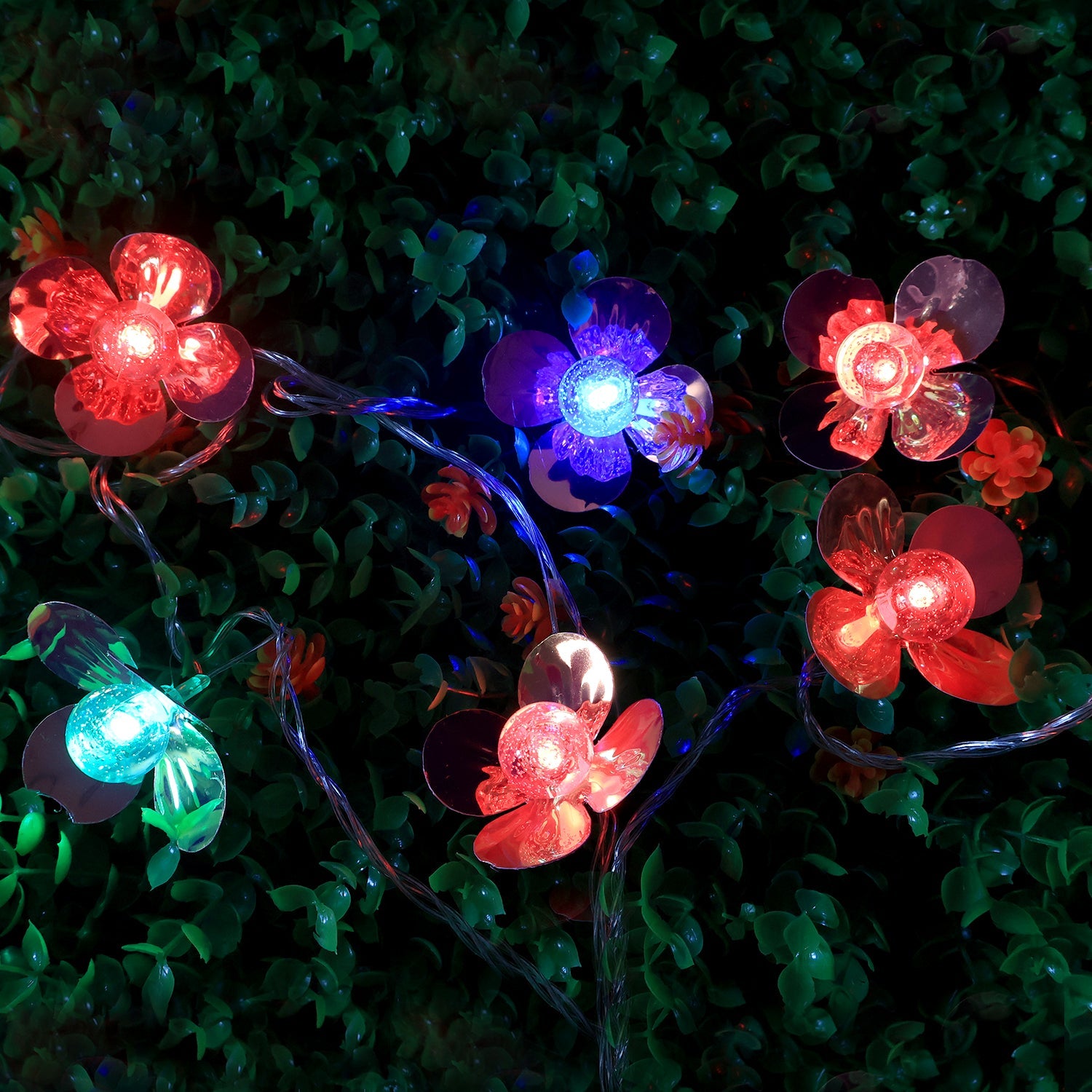 Decorative blossom flower LED string lights for festive events