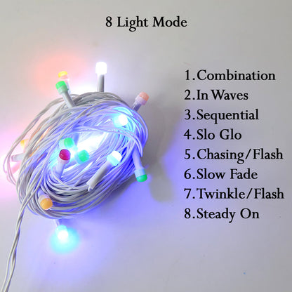 Multi-color LED decorative string light with vibrant colored bulbs