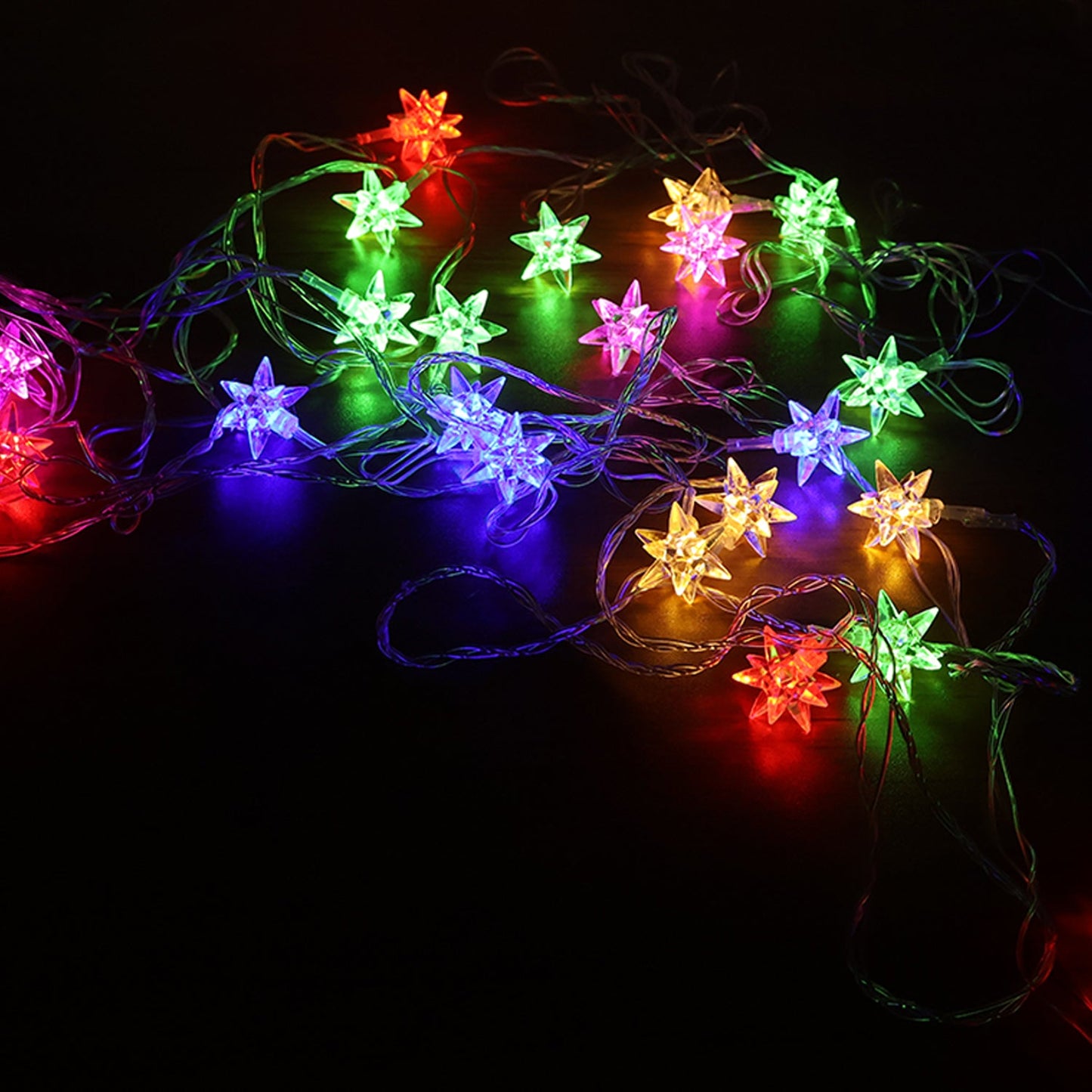 LED decorative star string light enhancing cozy home decor with colorful glowing lights