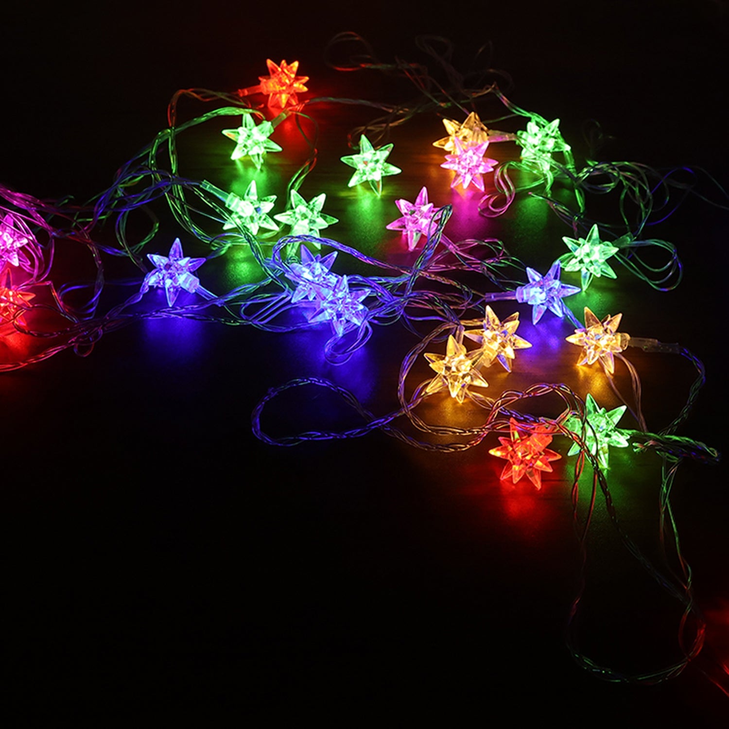 LED decorative star string light enhancing cozy home decor with colorful glowing lights
