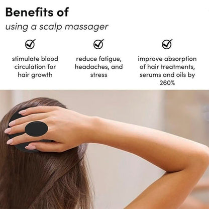 Durable plastic scalp shampoo brush with silicone bristles for effective cleansing
