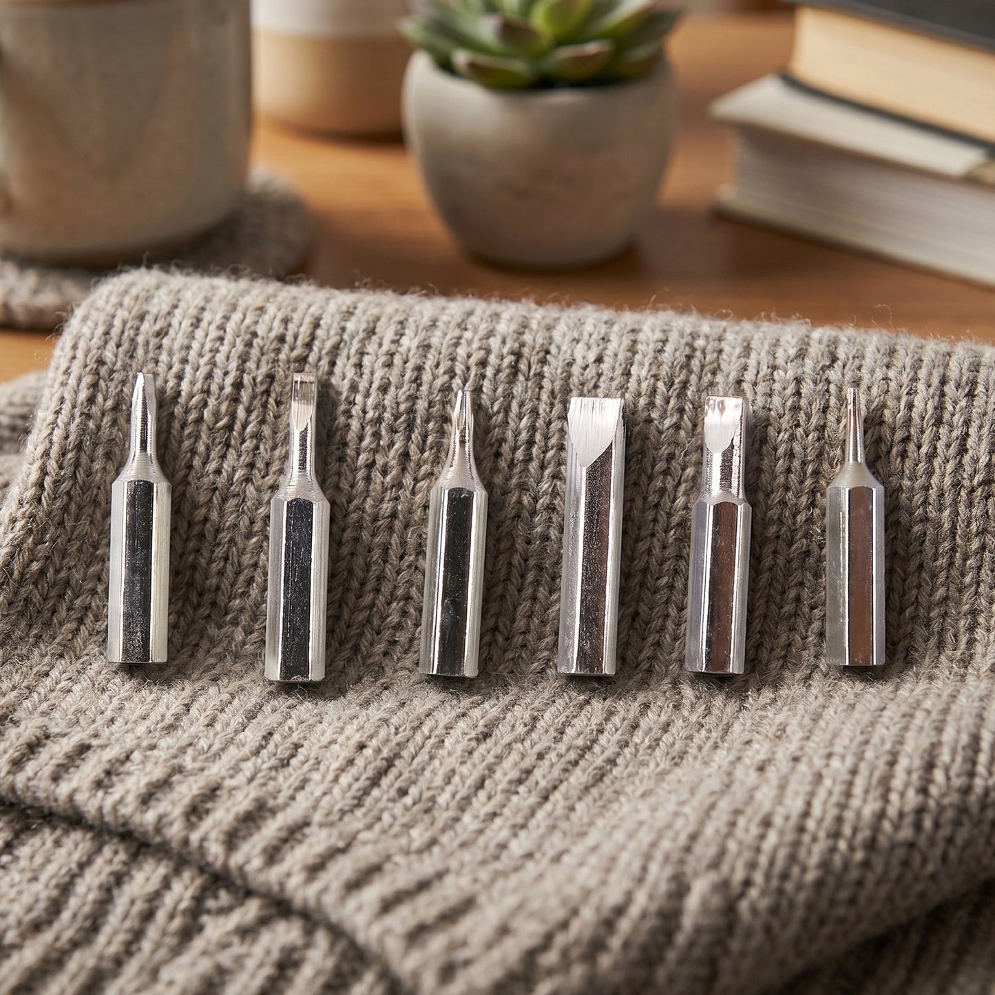 Close-up of precision screwdriver bits for detailed electronic repairs