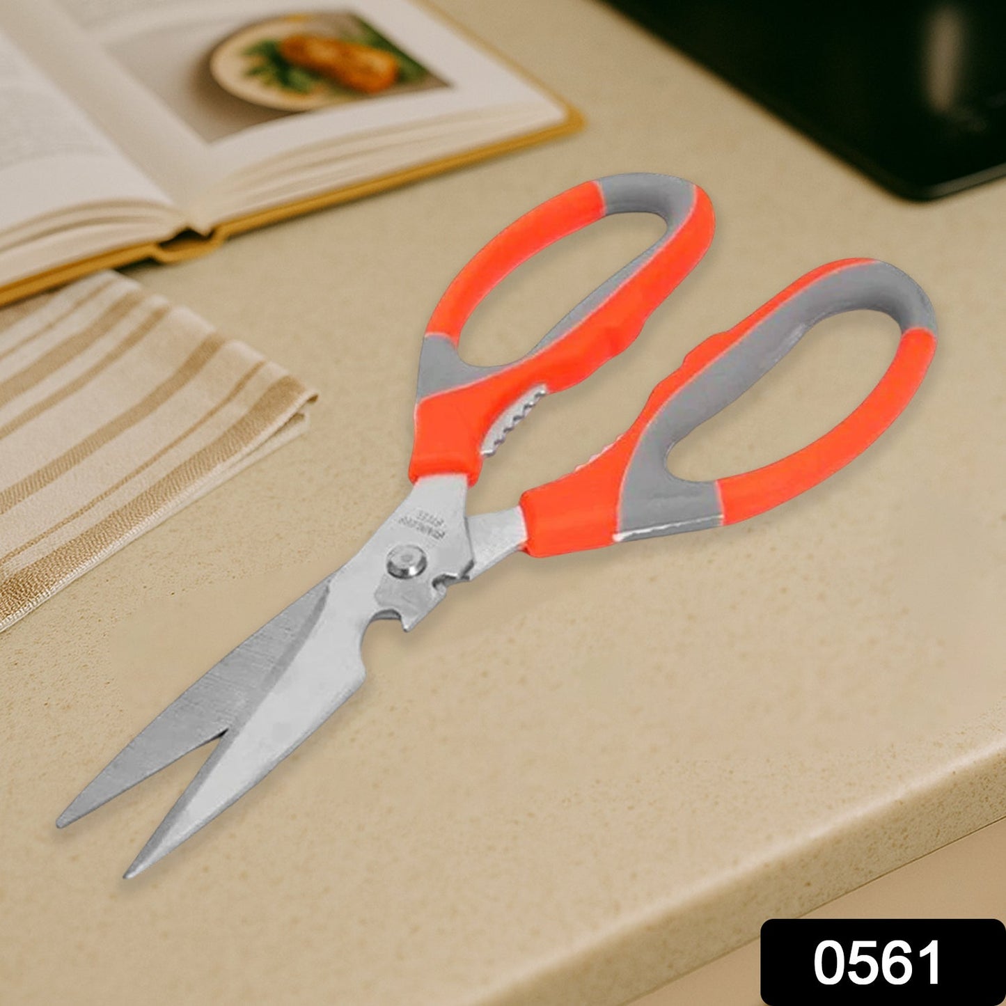 SpaceMulti-Function Kitchen Scissors for Veggies, Meat & Seafood with Bottle Opener