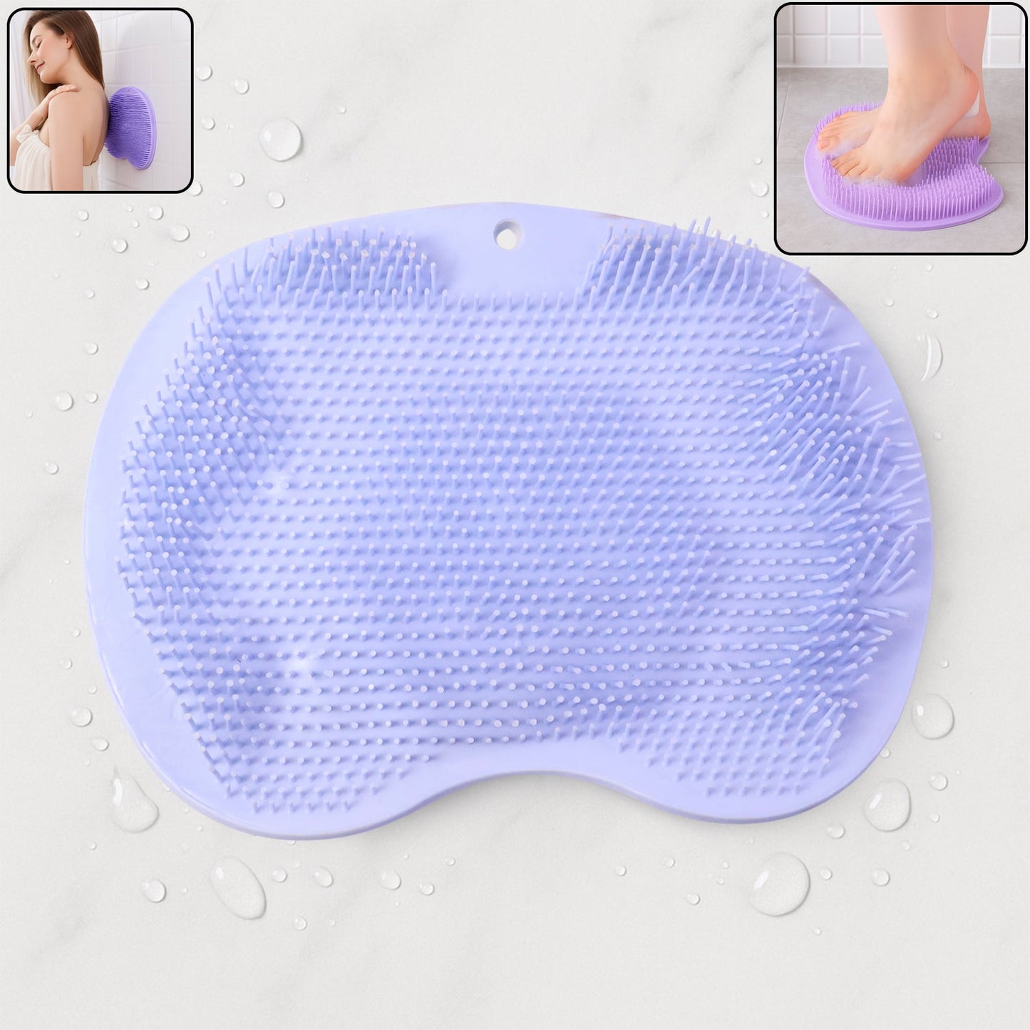 Purple Silicone Bath Massage Cushion – Suction Cup Exfoliating Foot Scrubber & Mat