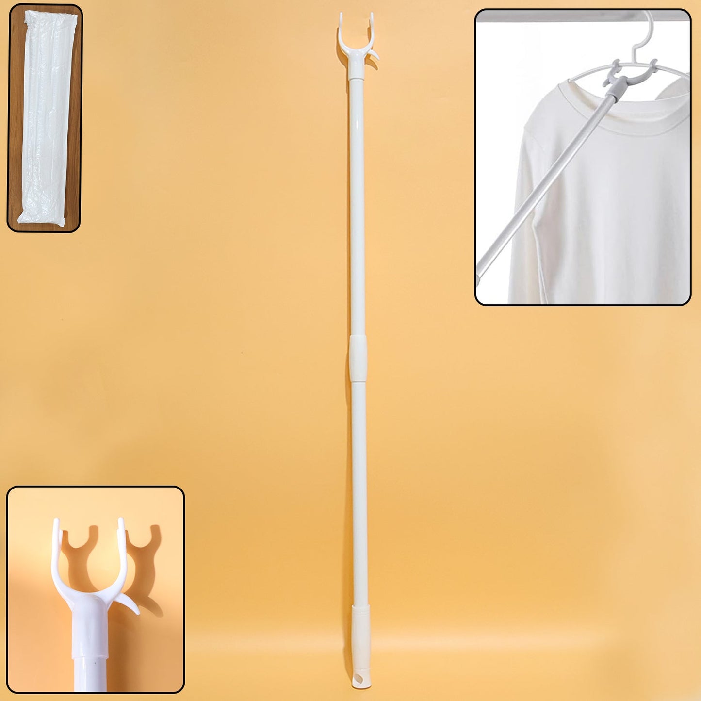 Premium Long Reach Clothes Hook Rod (86 cm, 1 Pc)