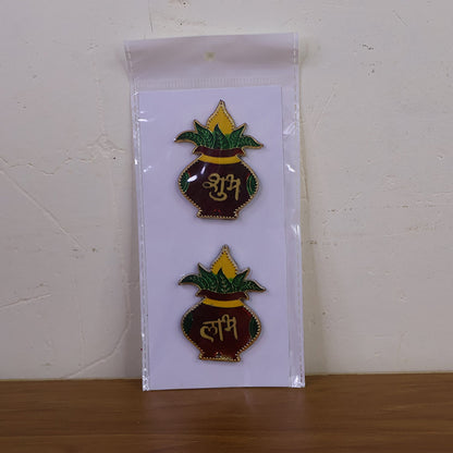 Decorative Shubh Labh Kalash wall hangings making an auspicious statement