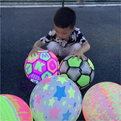 Dynamic shot of a Bouncy LED Ball in mid-air, emphasizing its exciting bounce.
