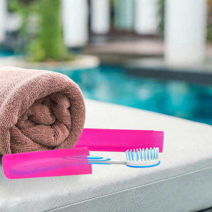 Top-down view of a durable PP plastic toothbrush case.