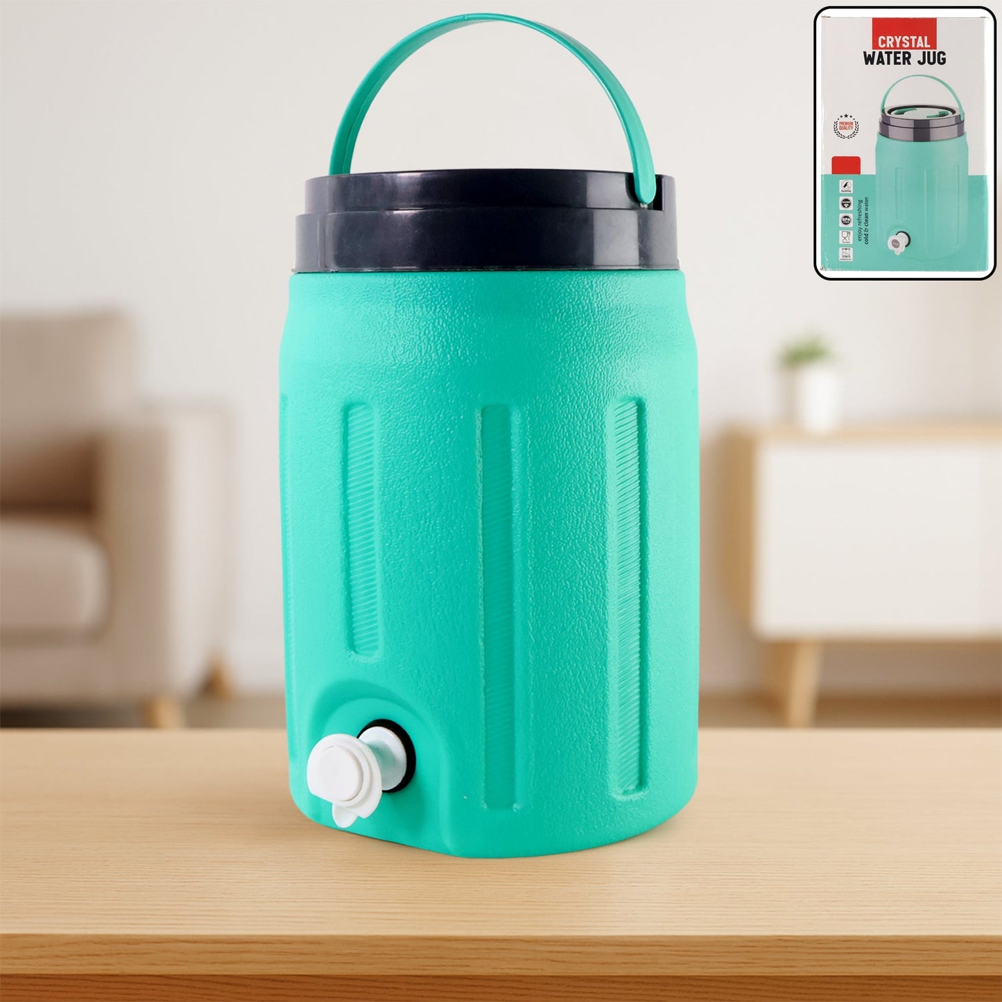 5.5L insulated water jug with sturdy handle and vibrant design