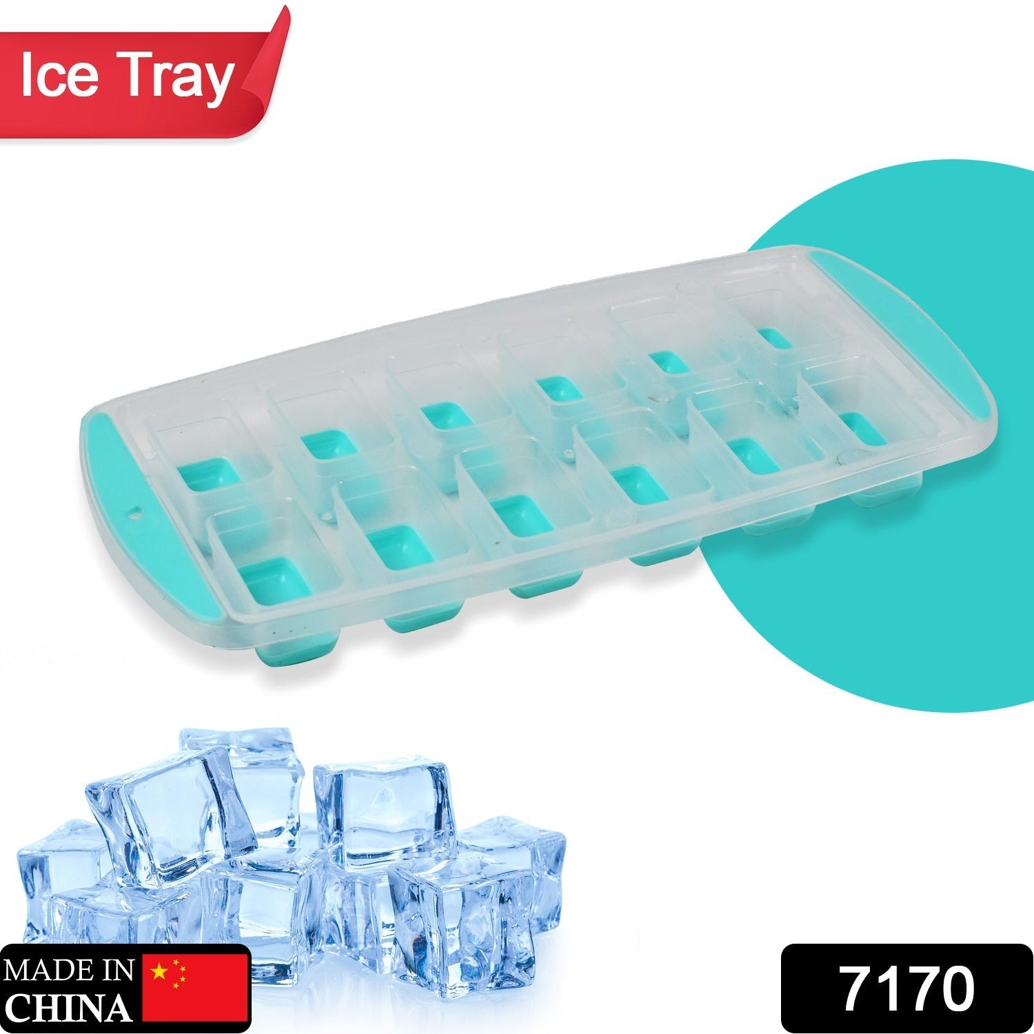 7170   12 Grid Silicon Ice cubes Making Tray Food Grade Square Ice Cube Tray | Easy Release Bottom Silicon Tray 