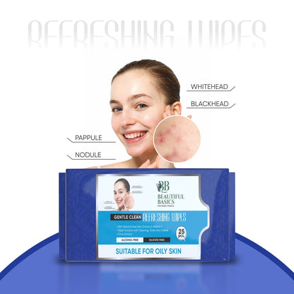 Wet wipes effectively removing makeup and impurities from skin.