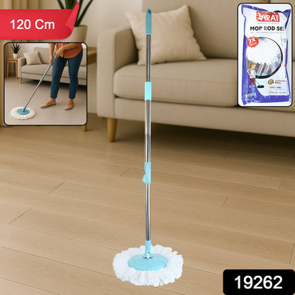 Flexible stainless steel mop handle with adjustable height for comfortable cleaning