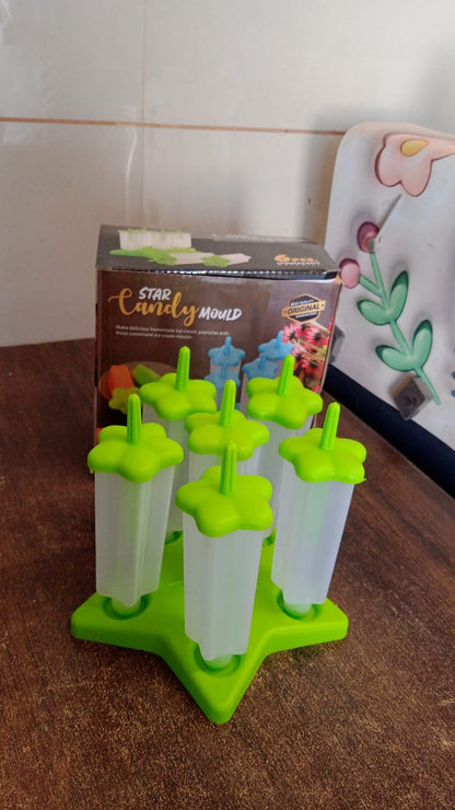 Plastic Ice Cream Molds with Lid (1 Set / 6 Pc)