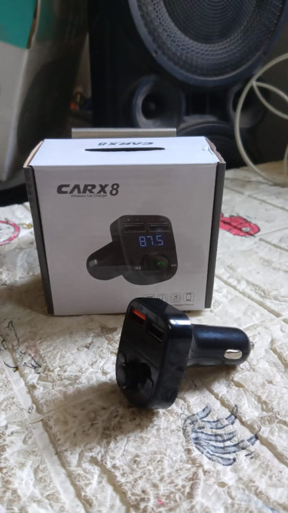 CAR-X8 Bluetooth FM Transmitter Kit with Dual USB Fast Charger