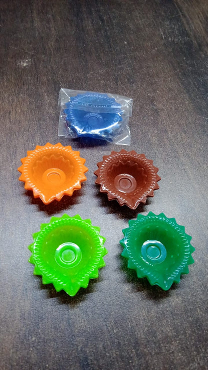 Silicone Diya for Diwali Attractive Design Colourful Diya Combo, Diwali (Mix Design /1 Pc)
