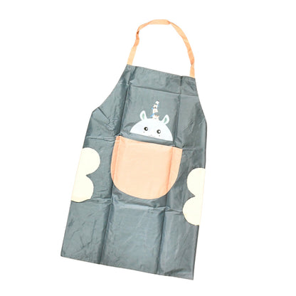 Lightweight cartoon animal kitchen apron for cooking and gardening