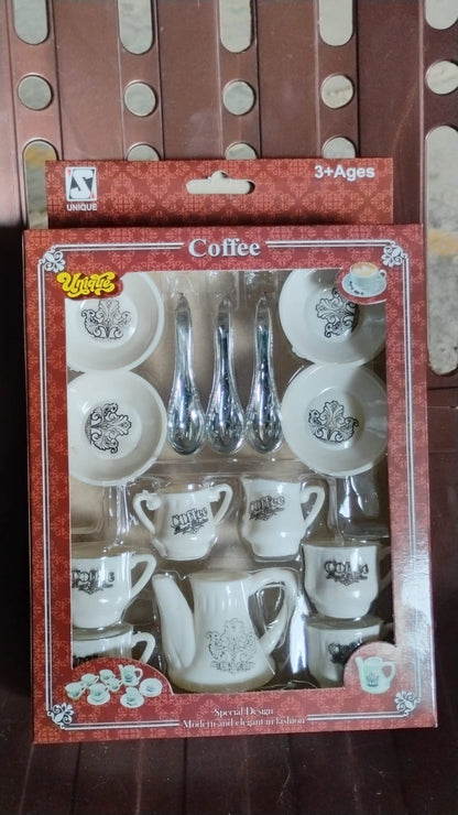 Tickles Tea toy Set | Coffee Kitchen Plastic Set Toy for Kids, Boys & Girls (14 Pcs / Mix Size & Design)