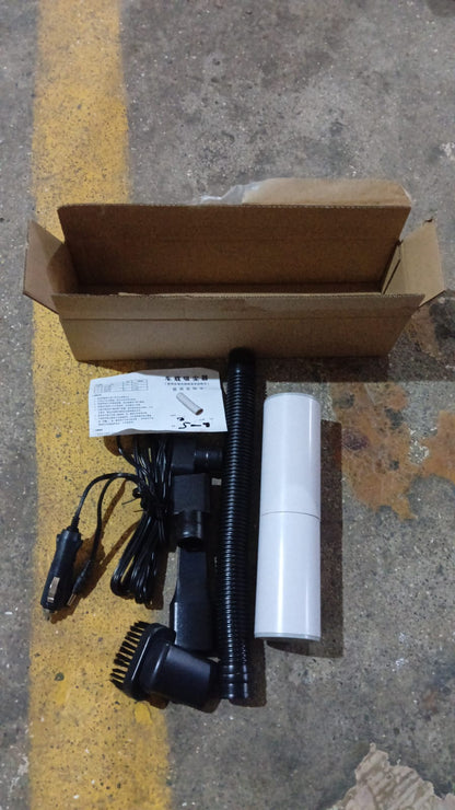 Wet and dry portable car vacuum cleaner with power cord for continuous use.