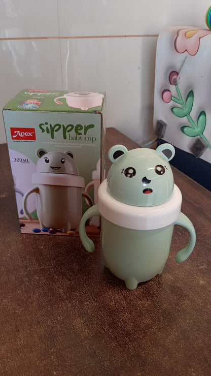 Apex Sipper Baby Cup Training Cup with Handles – Spill Proof & Leak Proof (300 ML Approx)