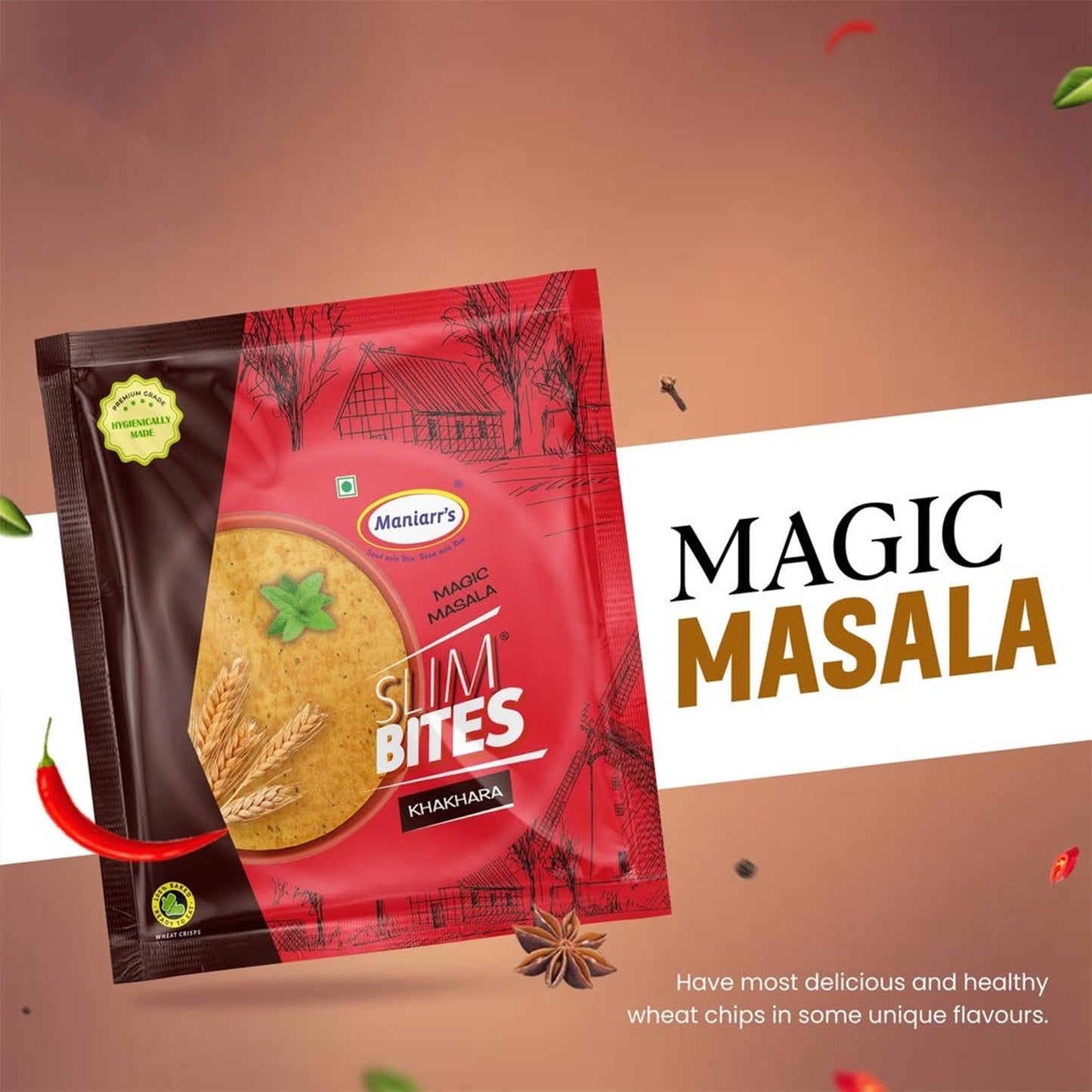 Maniarr's Masala Khakhra Wheat Chips (200Gm)