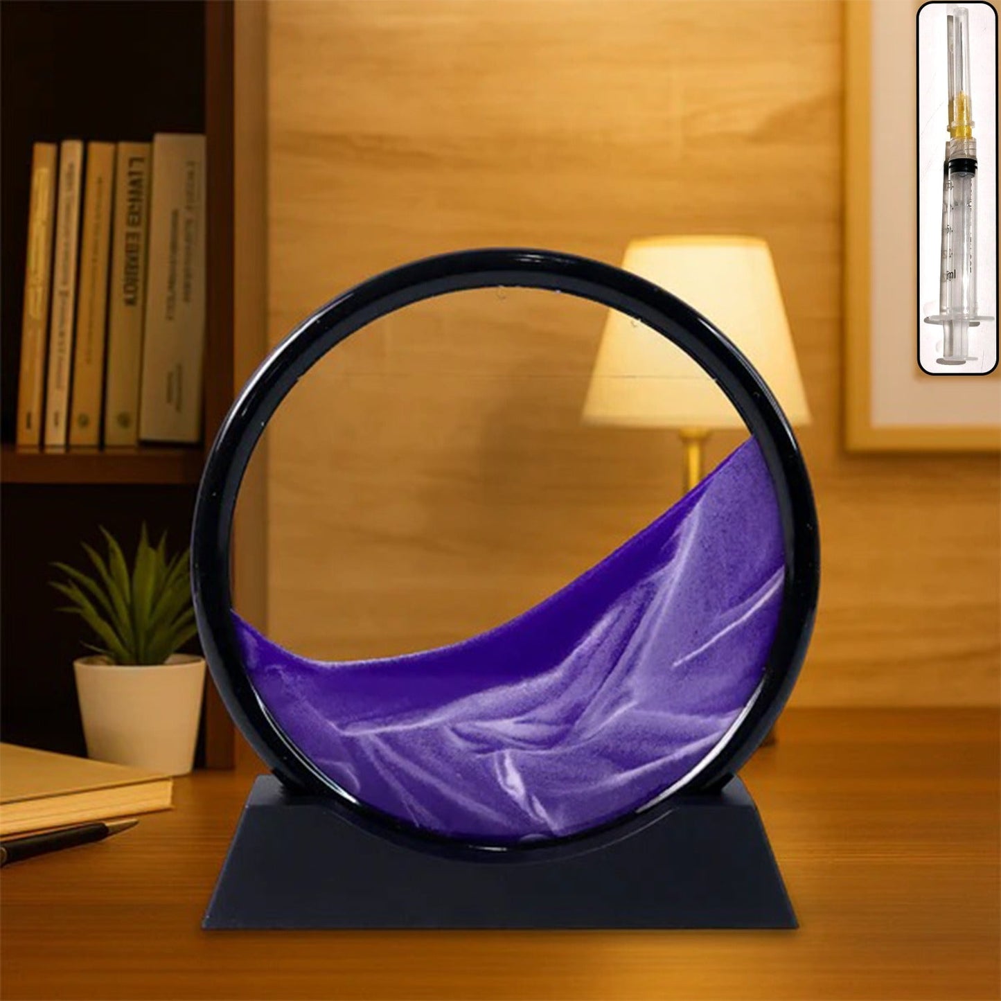 3D Moving Sand Art – Liquid Motion Deep Sea Sandscape with Round Glass Frame & ejection (1 Pc)