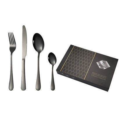 Collection of 24 Pc stainless steel polished cutlery including spoons and knives