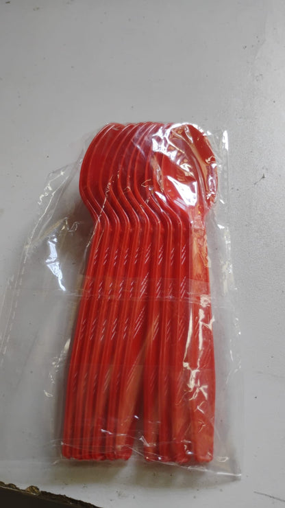 Reusable Food-Grade Plastic Spoons (10 Pc)