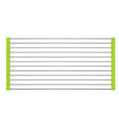 CookAura Roll-Up Dish Drying Rack for kitchen sink, showcasing its versatile design.