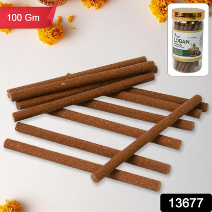 Close-up of traditional Loban Dhoop Sticks, highlighting their texture and form.