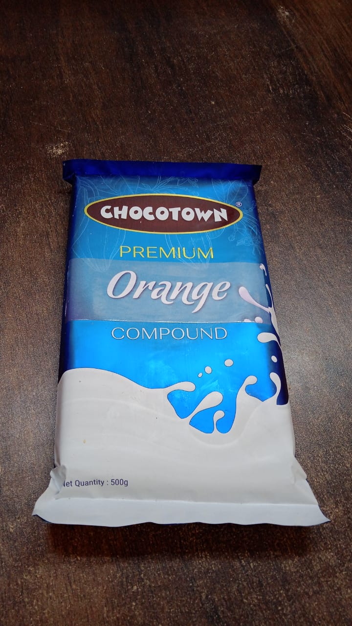 Packaging of Chocotown orange compound, highlighting its flavour.