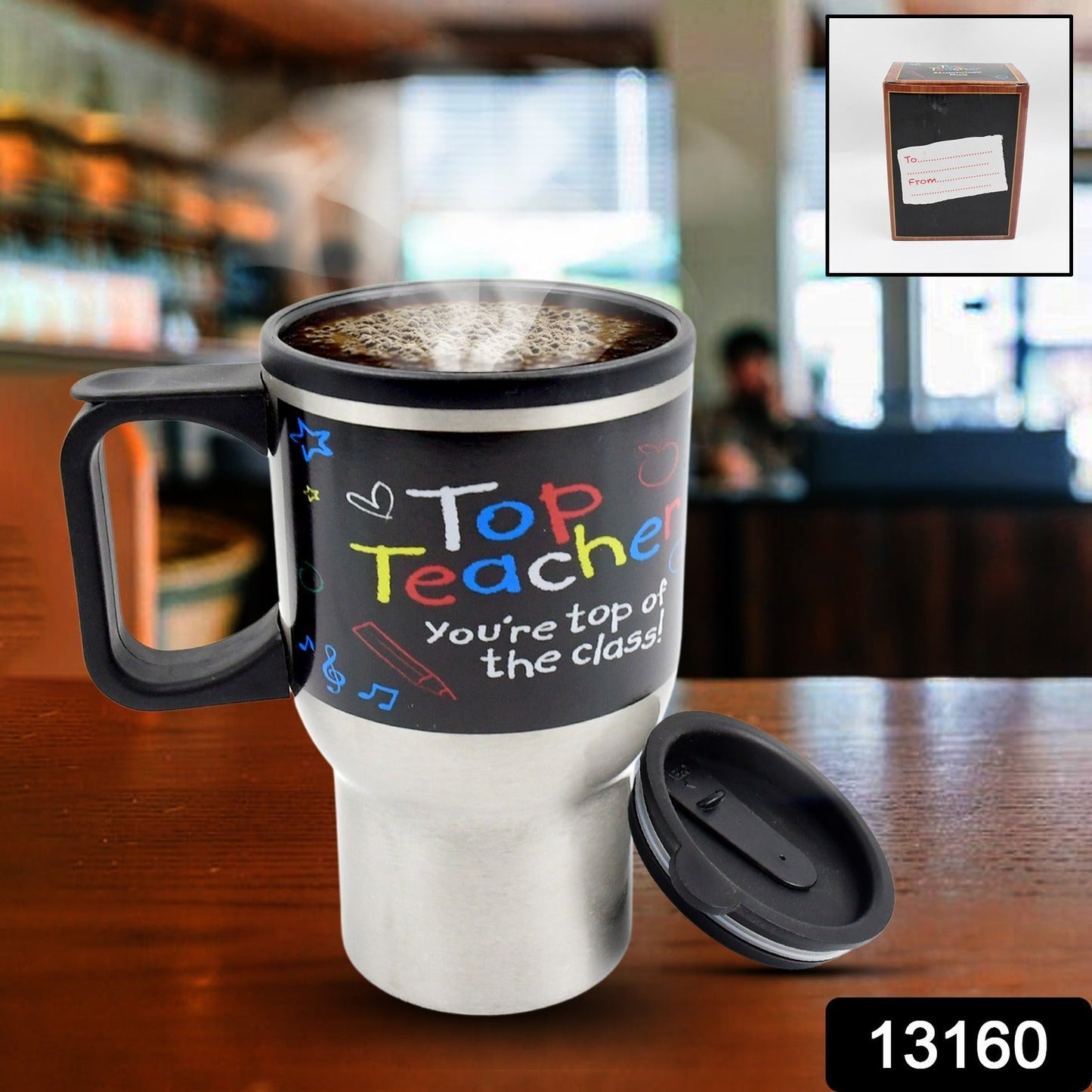 Stainless Steel Insulated Travel Mug - Double-Walled Vacuum Cup with Lid & Handle, Tumbler