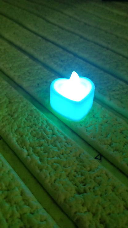Set of LED tealight candles ready for various decorative applications.