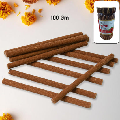 Loban Dhoop Stick burning in an incense holder, with smoke rising gently.