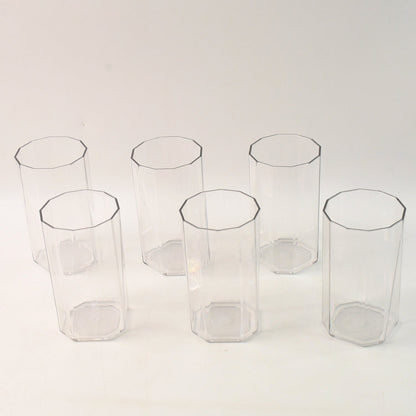 Elegant hexagonal cut unbreakable water tumbler plastic glass set