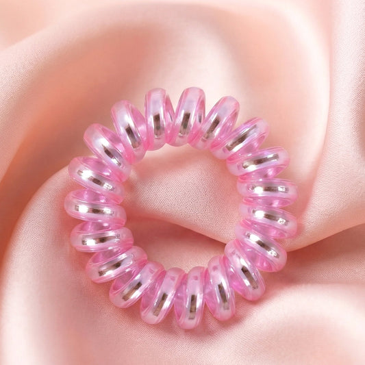 Mixed color spiral coil hair ties for damage-free hold