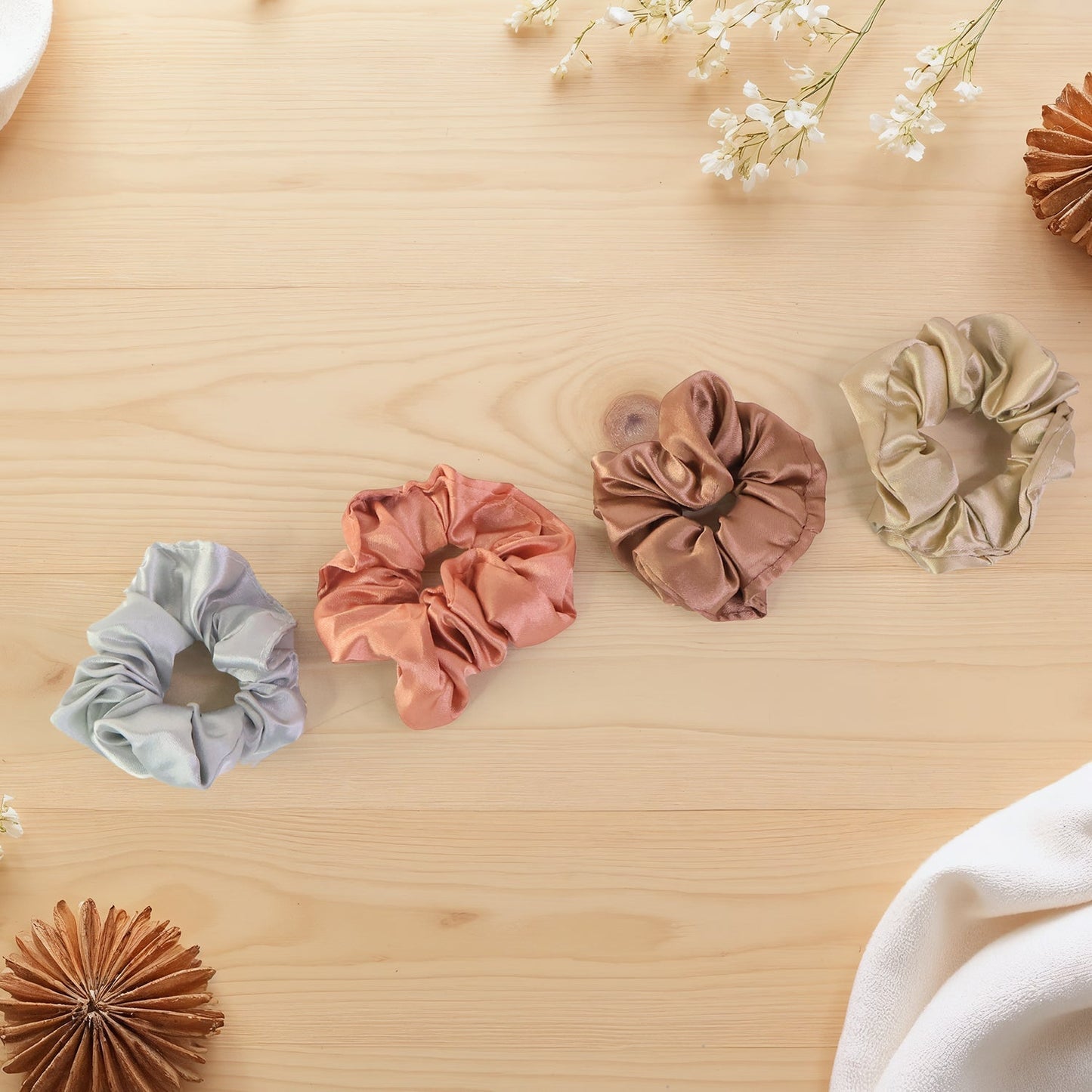 Elastic satin hair ties with gentle hold for all hair types