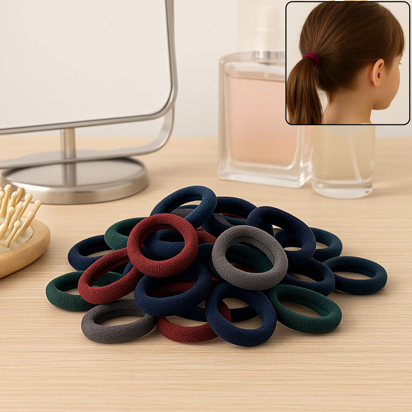 Small Hairbands Bands for Hair Rubber Bands (Pack of 100 / Multicolour), Hair accessories