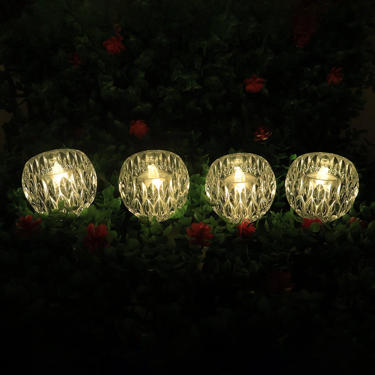 12 Crystal Style LED Candle Light