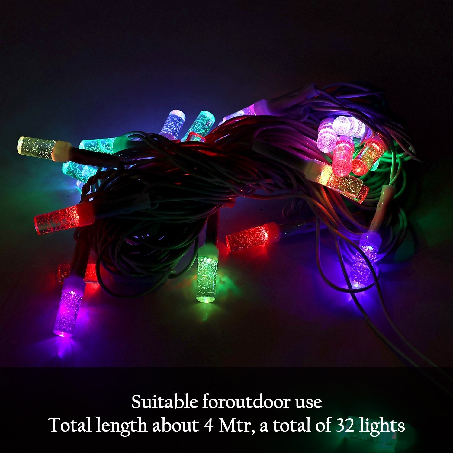 Decorative LED glow lights hanging indoors creating cozy ambiance