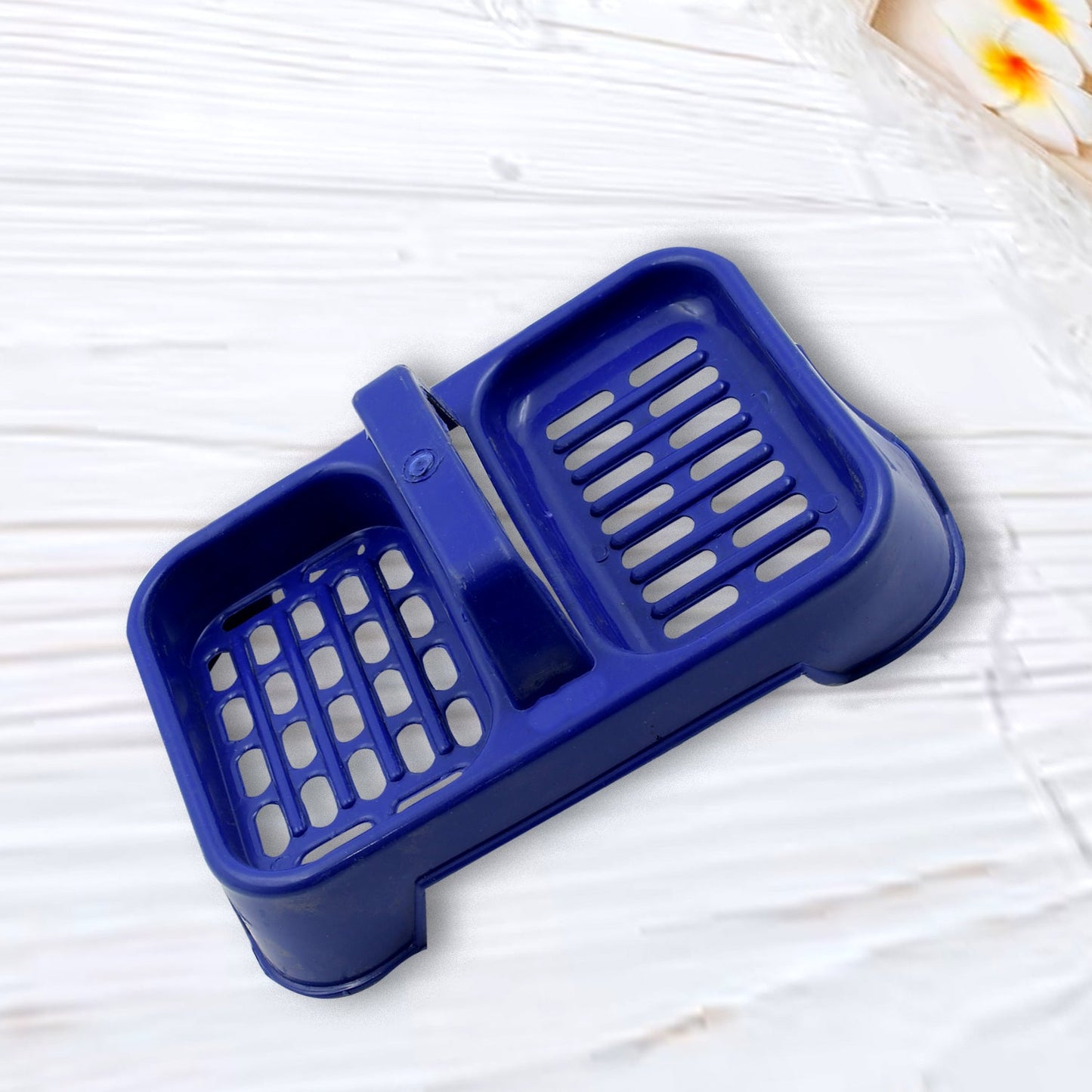 2in1 Plastic Soap Case, Dual Section Soap Holder for Bathroom or Kitchen Sink ,Sabudani(1 Pc / Multicolor)