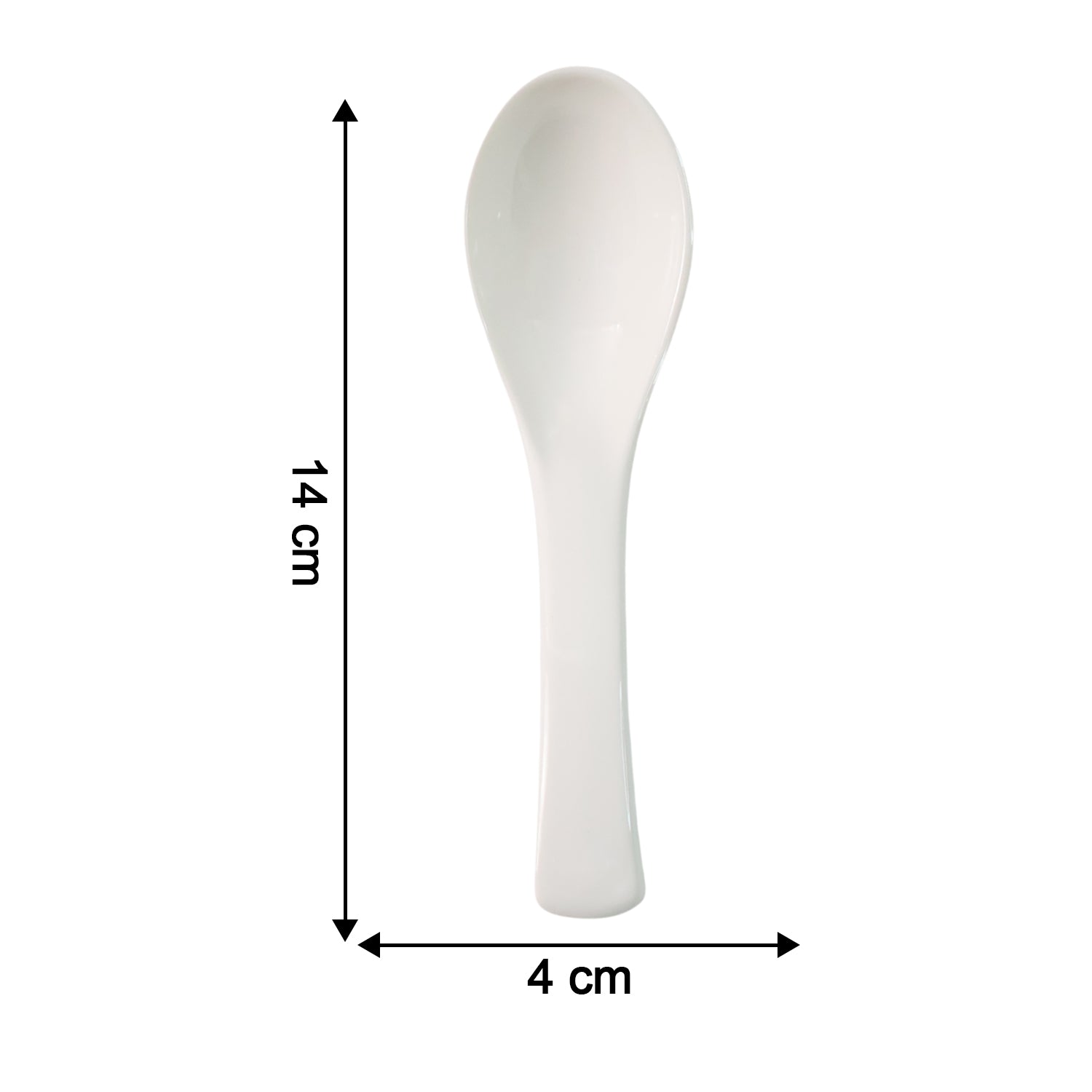 Size comparison image of plastic soup spoon