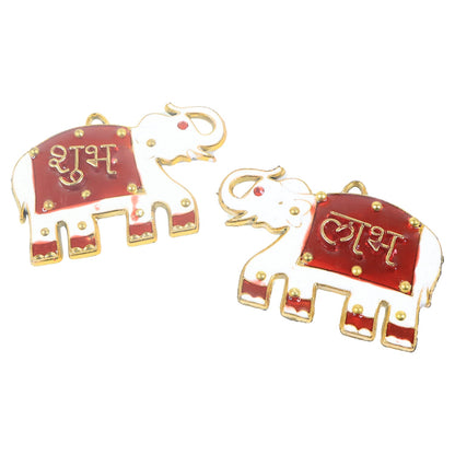 Festive Shubh Labh Elephant wall hangings as traditional home décor