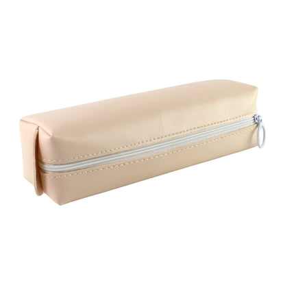 Top view of a slim PU leather pouch, highlighting its elegant texture and design.